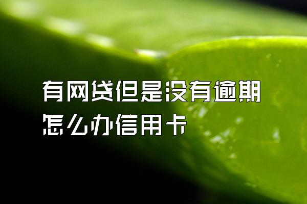 有网贷但是没有逾期怎么办信用卡