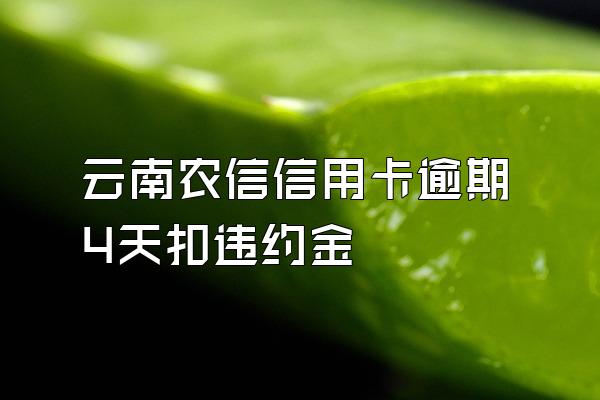云南农信信用卡逾期4天扣违约金