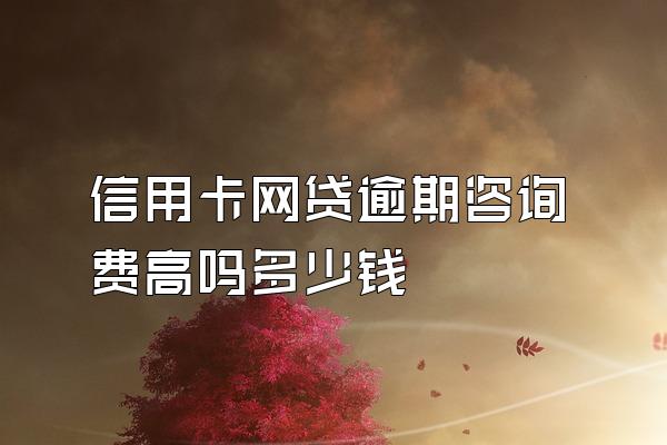 信用卡网贷逾期咨询费高吗多少钱