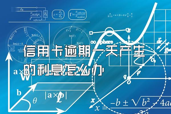 信用卡逾期一天产生的利息怎么办