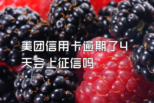 美团信用卡逾期了4天会上征信吗