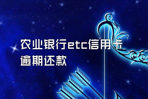 农业银行etc信用卡逾期还款