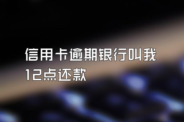信用卡逾期银行叫我12点还款