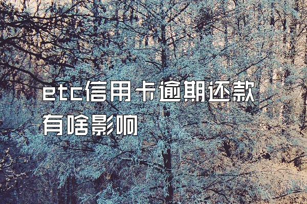 etc信用卡逾期还款有啥影响