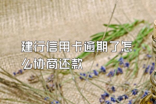 建行信用卡逾期了怎么协商还款