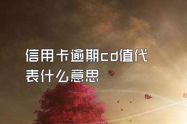 信用卡逾期cd值代表什么意思