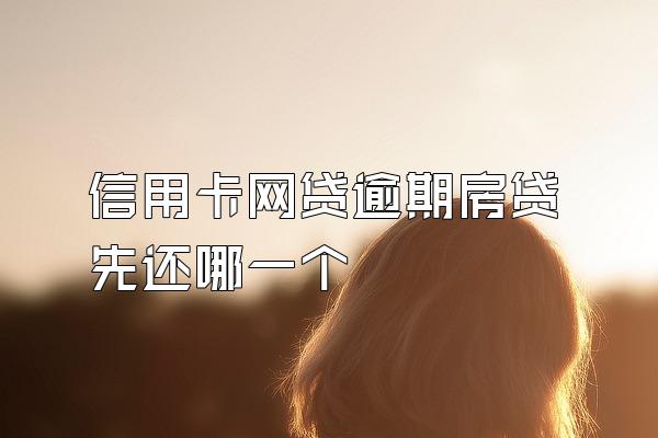 信用卡网贷逾期房贷先还哪一个