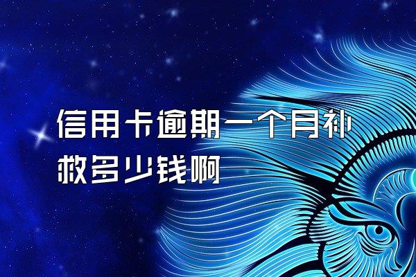 信用卡逾期一个月补救多少钱啊