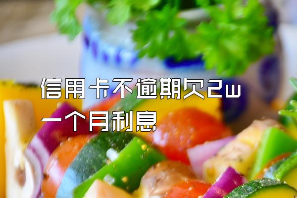 信用卡不逾期欠2w一个月利息
