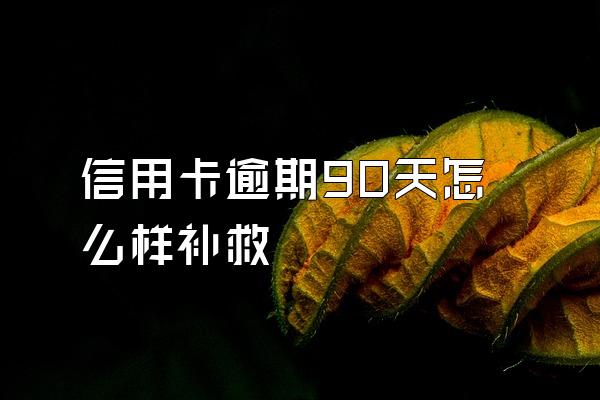 信用卡逾期90天怎么样补救