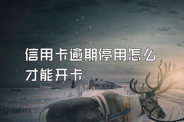 信用卡逾期停用怎么才能开卡