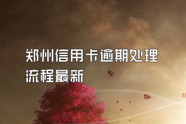 郑州信用卡逾期处理流程最新