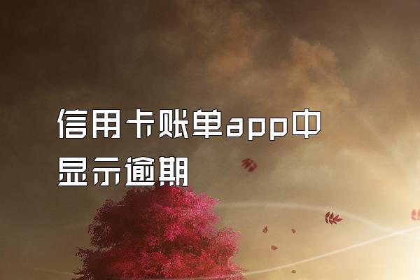 信用卡账单app中显示逾期