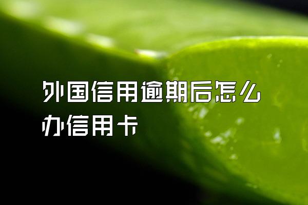 外国信用逾期后怎么办信用卡