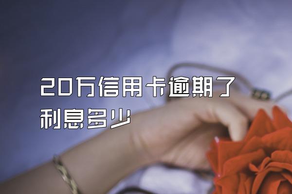 20万信用卡逾期了利息多少