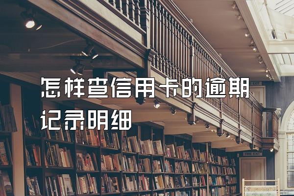 怎样查信用卡的逾期记录明细