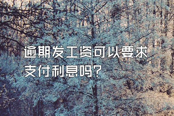 逾期发工资可以要求支付利息吗?