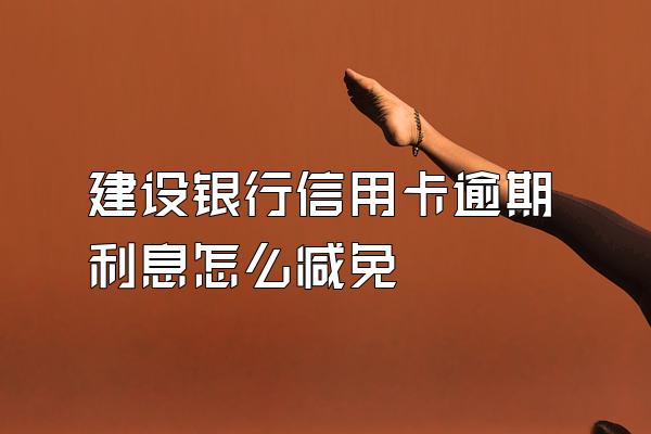 建设银行信用卡逾期利息怎么减免