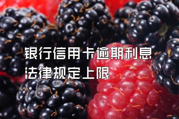 银行信用卡逾期利息法律规定上限