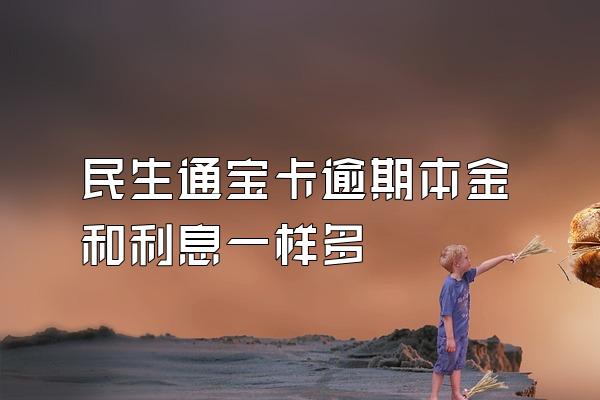 民生通宝卡逾期本金和利息一样多
