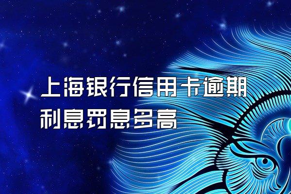 上海银行信用卡逾期利息罚息多高