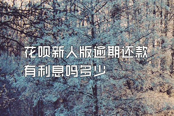 花呗新人版逾期还款有利息吗多少