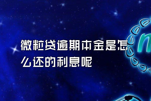 微粒贷逾期本金是怎么还的利息呢