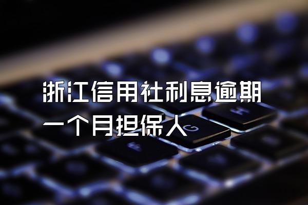 浙江信用社利息逾期一个月担保人