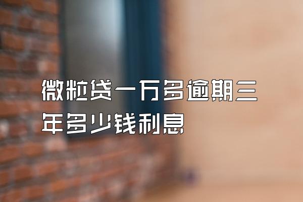 微粒贷一万多逾期三年多少钱利息