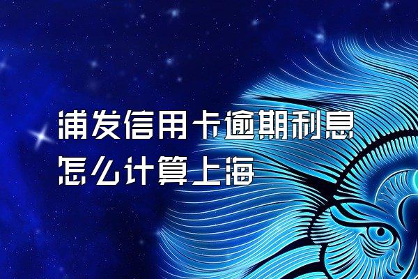 浦发信用卡逾期利息怎么计算上海