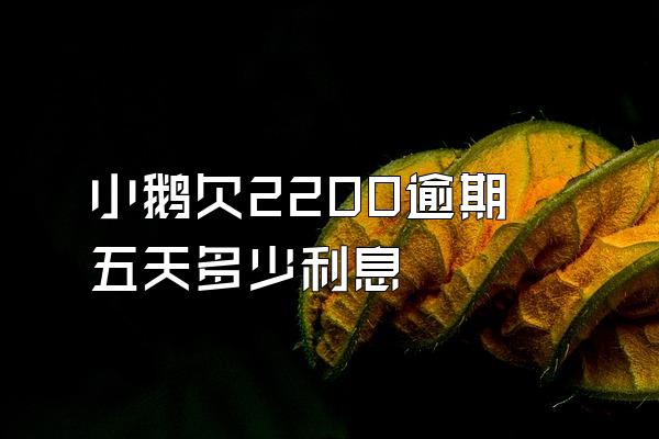 小鹅欠2200逾期五天多少利息