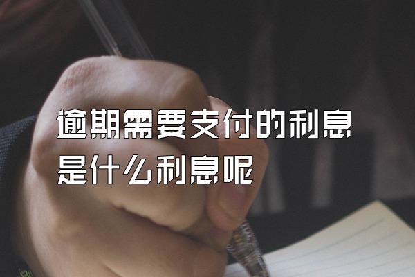 逾期需要支付的利息是什么利息呢