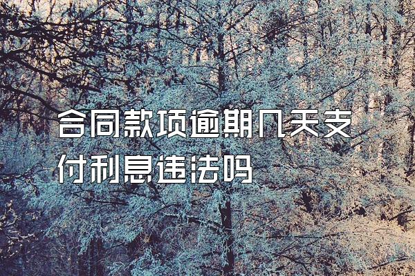 合同款项逾期几天支付利息违法吗