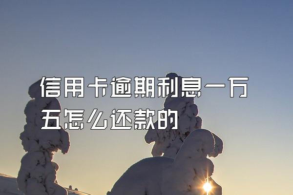 信用卡逾期利息一万五怎么还款的