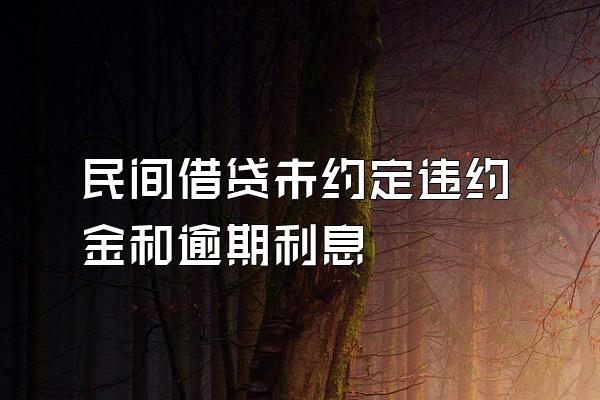 民间借贷未约定违约金和逾期利息