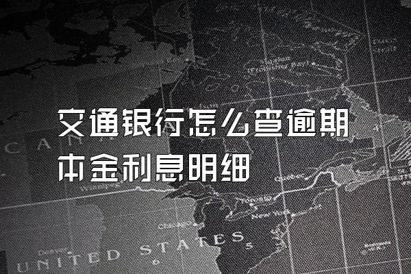 交通银行怎么查逾期本金利息明细