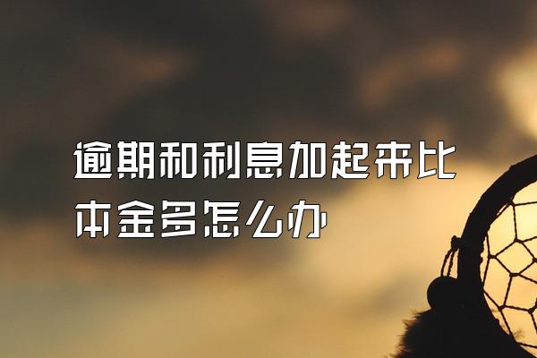 逾期和利息加起来比本金多怎么办
