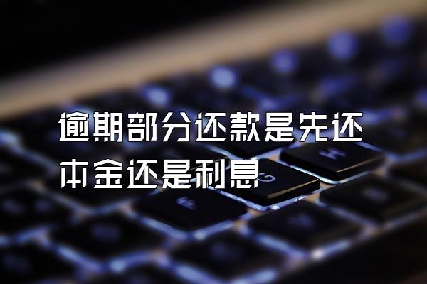 逾期部分还款是先还本金还是利息