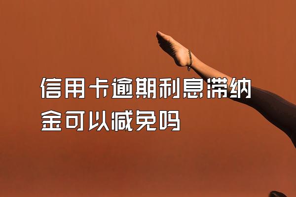 信用卡逾期利息滞纳金可以减免吗