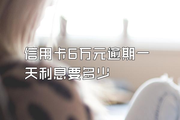 信用卡6万元逾期一天利息要多少