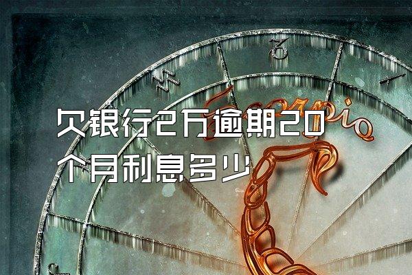 欠银行2万逾期20个月利息多少