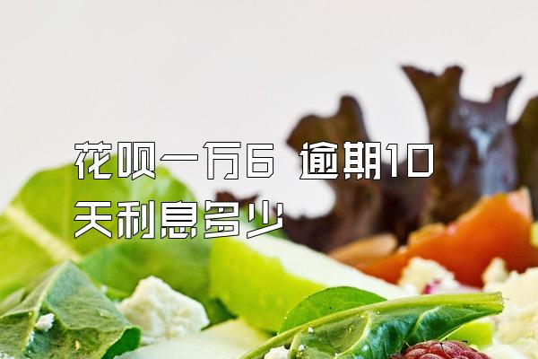 花呗一万6 逾期10天利息多少