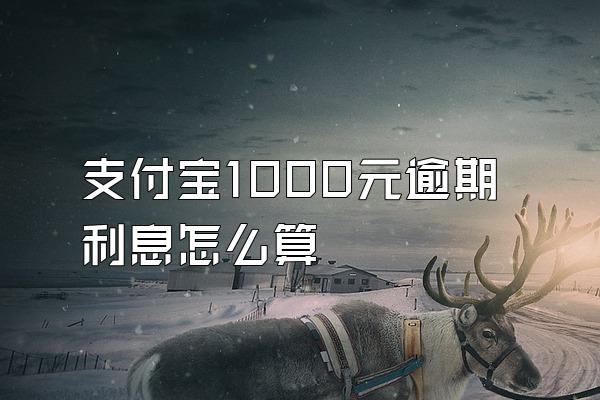 支付宝1000元逾期利息怎么算