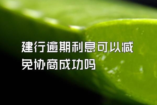 建行逾期利息可以减免协商成功吗