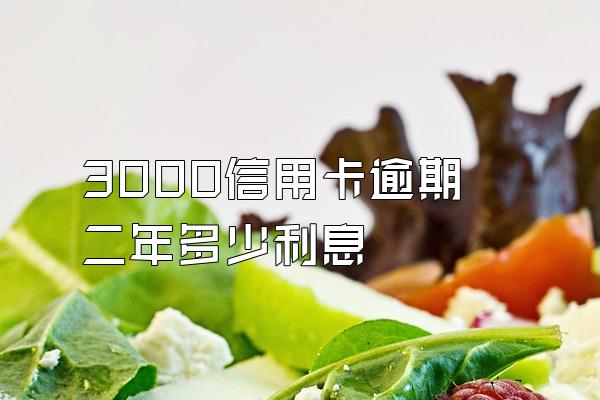 3000信用卡逾期二年多少利息