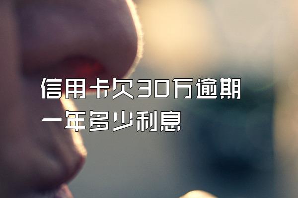 信用卡欠30万逾期一年多少利息