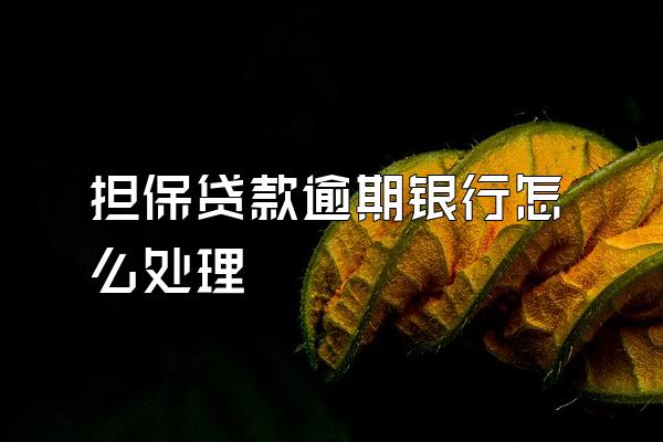 担保贷款逾期银行怎么处理