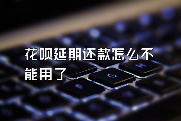 花呗延期还款怎么不能用了