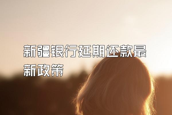 新疆银行延期还款最新政策