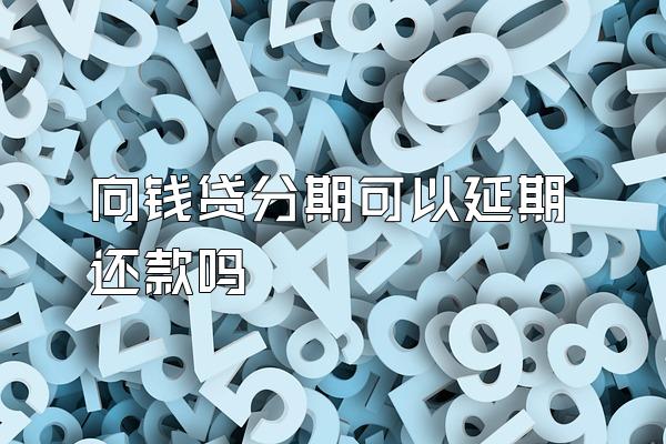 向钱贷分期可以延期还款吗
